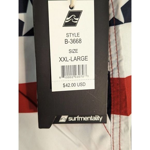 NEW Surfmentality Men's Shorts Surf Swim Beach XXL American Flag Beach Wear NWT - Picture 11 of 14